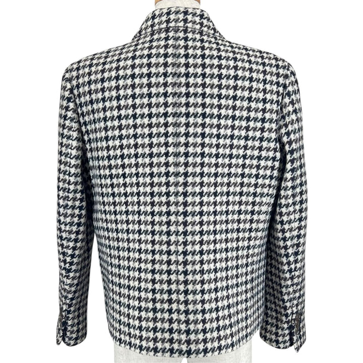 極美品▲theory セオリー SQUARE DB JKT ウール100％ 千鳥格子 ダブルブレスト ツイード テーラードジャケット 6 正規品 レディース