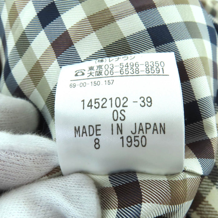 極美品★Aquascutum アクアスキュータム ロゴボタン・ライナー付 比翼仕立て ステンカラーコート ネイビー 8 日本製 正規品 レディース
