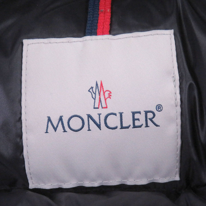 極美品□MONCLER モンクレール BLIER GIUBBOTTO ロゴワッペン フーデッド ダウンジャケット ネイビー 2 ブルガリア製 正規品 メンズ