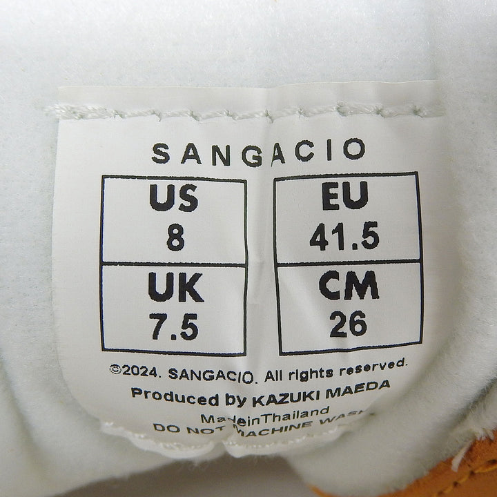 未使用品▲via SANGACIO ヴィアサンガッチョ にゅ 10周年記念モデル にゅーず レザー スニーカー オレンジ 26cm 箱・保存袋付き メンズ