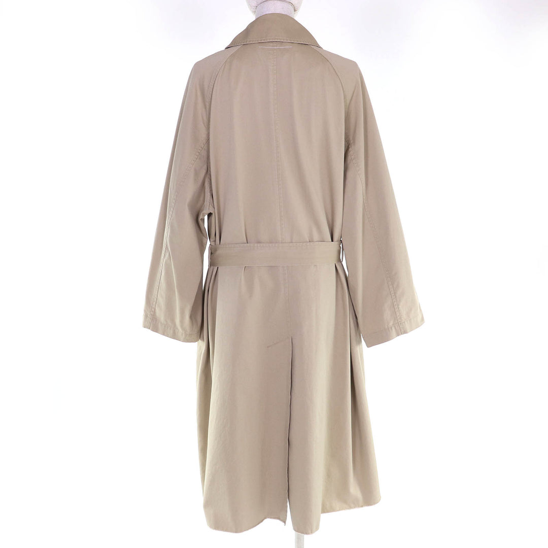 美品△MM6 Maison Margiela エムエムシックス メゾンマルジェラ 24SS S52AH0074 裾切りっぱなし加工 ロゴ刺繍 トレンチコート 36 正規品