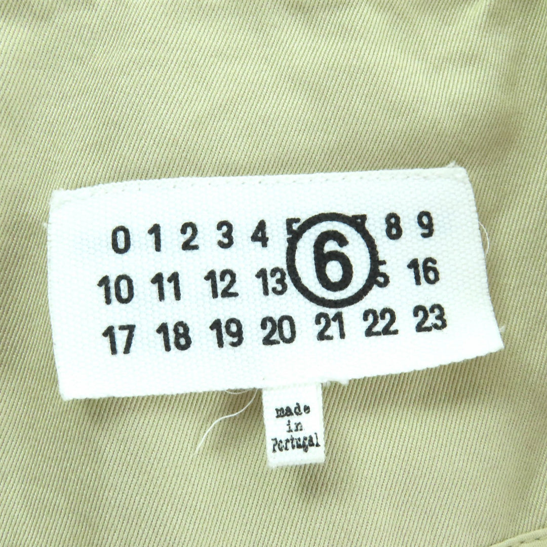 美品△MM6 Maison Margiela エムエムシックス メゾンマルジェラ 24SS S52AH0074 裾切りっぱなし加工 ロゴ刺繍 トレンチコート 36 正規品