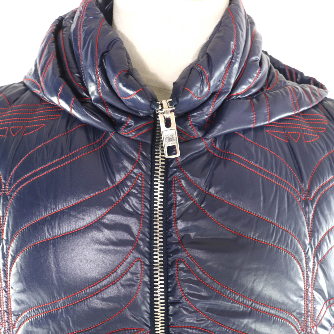 未使用品★GUCCI×adidas グッチ×アディダス 727794 フード付 インターロッキングG トレフォイルロゴ ZIP UP 中綿 ポンチョ S 正規品