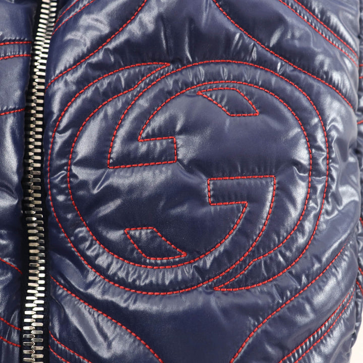 未使用品★GUCCI×adidas グッチ×アディダス 727794 フード付 インターロッキングG トレフォイルロゴ ZIP UP 中綿 ポンチョ S 正規品