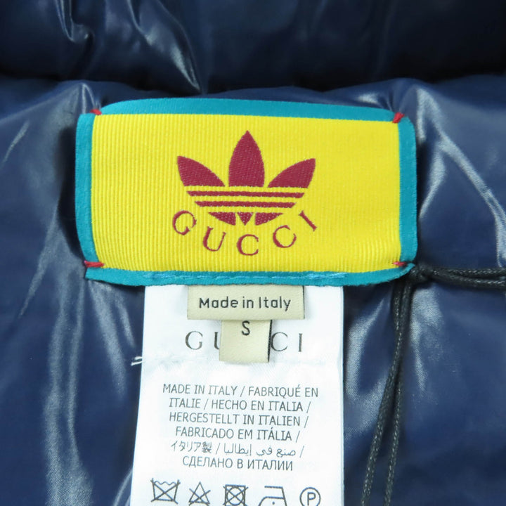 未使用品★GUCCI×adidas グッチ×アディダス 727794 フード付 インターロッキングG トレフォイルロゴ ZIP UP 中綿 ポンチョ S 正規品