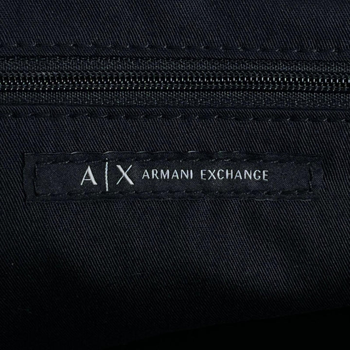 極美品▲ARMANI EXCHANGE アルマーニエクスチェンジ フェイクレザー 大容量 ロゴ入り 2WAY 大型 ボストンバッグ カーキ メンズ