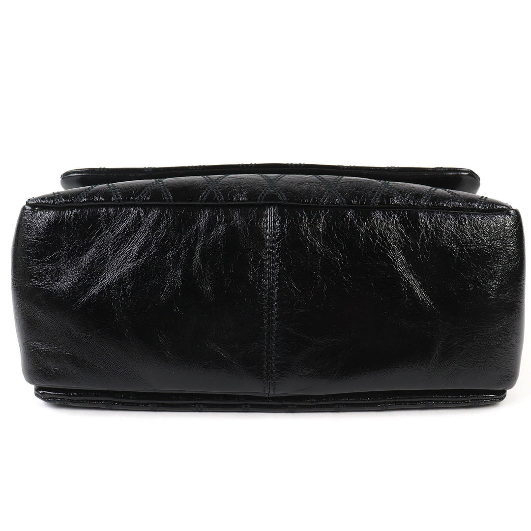 未使用品△BALLY バリー VIVA SM ビバ レザー ロゴ金具 喜平 チェーン ショルダーバッグ ブラック ゴールド金具 保存袋付き レディース