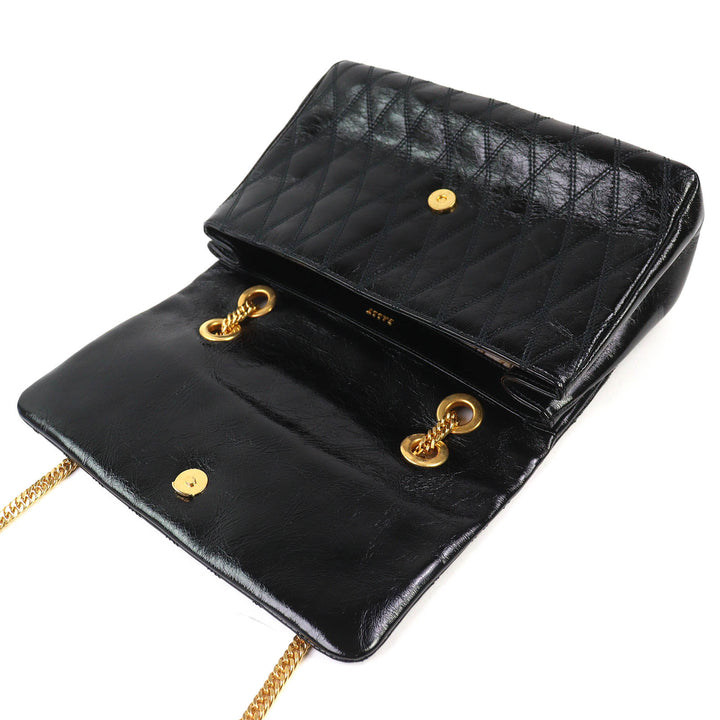 未使用品△BALLY バリー VIVA SM ビバ レザー ロゴ金具 喜平 チェーン ショルダーバッグ ブラック ゴールド金具 保存袋付き レディース