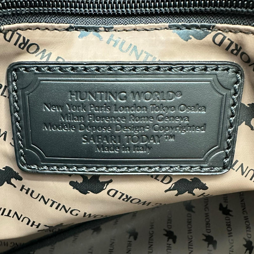 極美品▲HUNTING WORLD ハンティングワールド 9351NN サファリトゥディトートバッグ ブラック イタリア製 レディース 保存袋付き