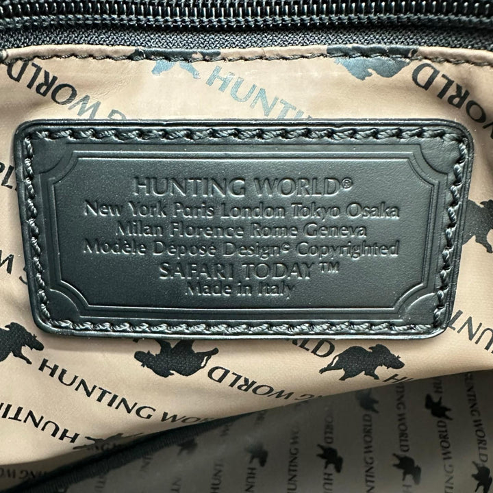 極美品▲HUNTING WORLD ハンティングワールド 9351NN サファリトゥディトートバッグ ブラック イタリア製 レディース 保存袋付き
