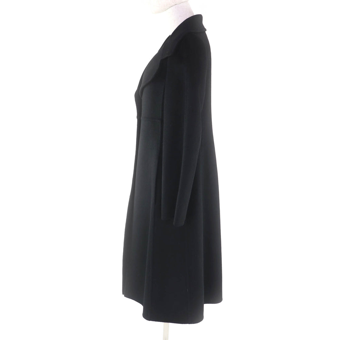 極美品★Max Mara マックスマーラ カシミヤ100% 白タグ Cucito A Mano コート アウター ブラック 40 イタリア製 正規品 レディース