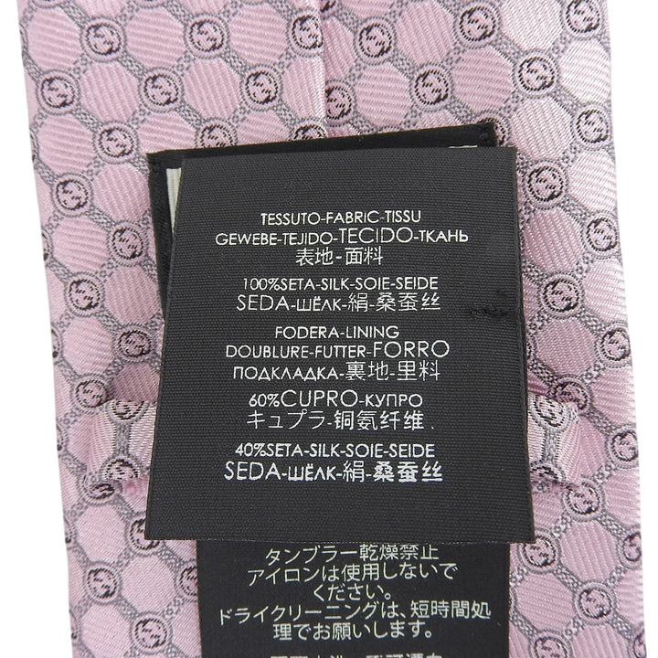 未使用品▲GUCCI グッチ 386488 シルク100％ GGジャガード ネクタイ ピンク グレー 148×8cm 箱付き イタリア製 正規品 メンズ