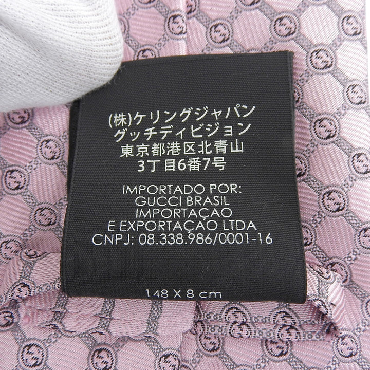 未使用品▲GUCCI グッチ 386488 シルク100％ GGジャガード ネクタイ ピンク グレー 148×8cm 箱付き イタリア製 正規品 メンズ