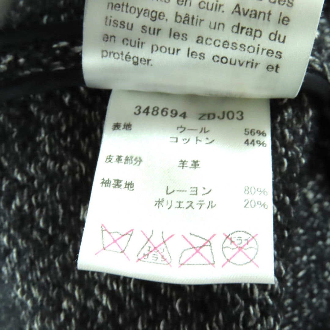 極美品★GUCCI グッチ 348694 ウール コットン混 フード・トグルボタン付 ツイード ダッフルコート ブラック ホワイト 36 伊製 正規品