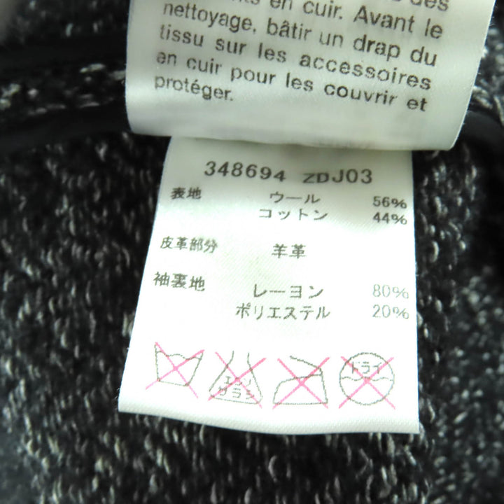 極美品★GUCCI グッチ 348694 ウール コットン混 フード・トグルボタン付 ツイード ダッフルコート ブラック ホワイト 36 伊製 正規品