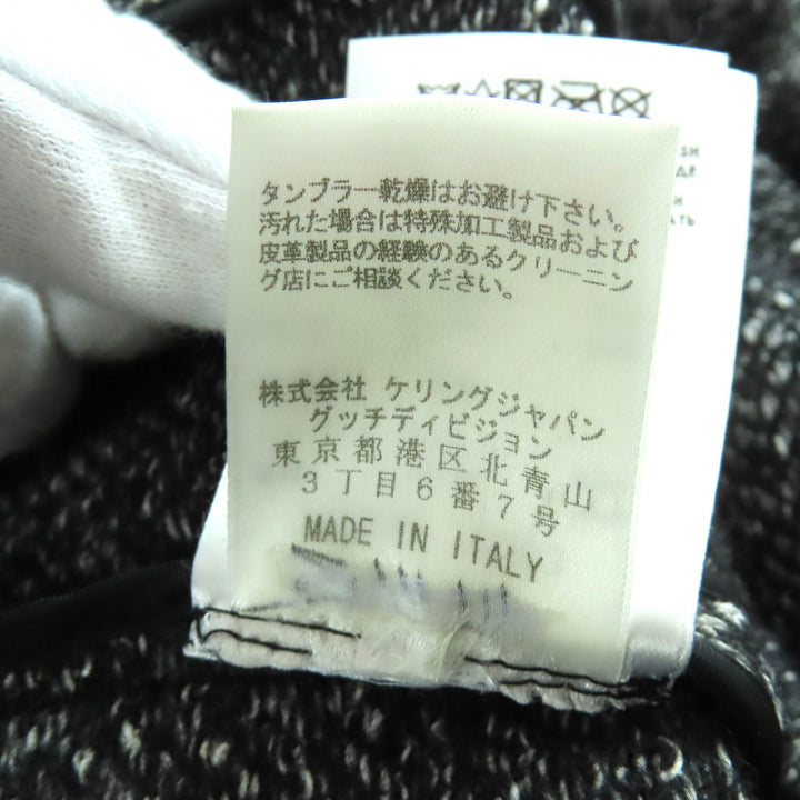 極美品★GUCCI グッチ 348694 ウール コットン混 フード・トグルボタン付 ツイード ダッフルコート ブラック ホワイト 36 伊製 正規品