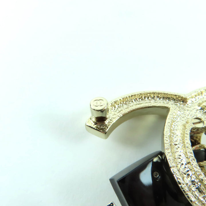 美品★CHANEL シャネル B23C ココマーク バッグ ブローチ ゴールド ブラック 箱・保存袋付き イタリア製 レディース