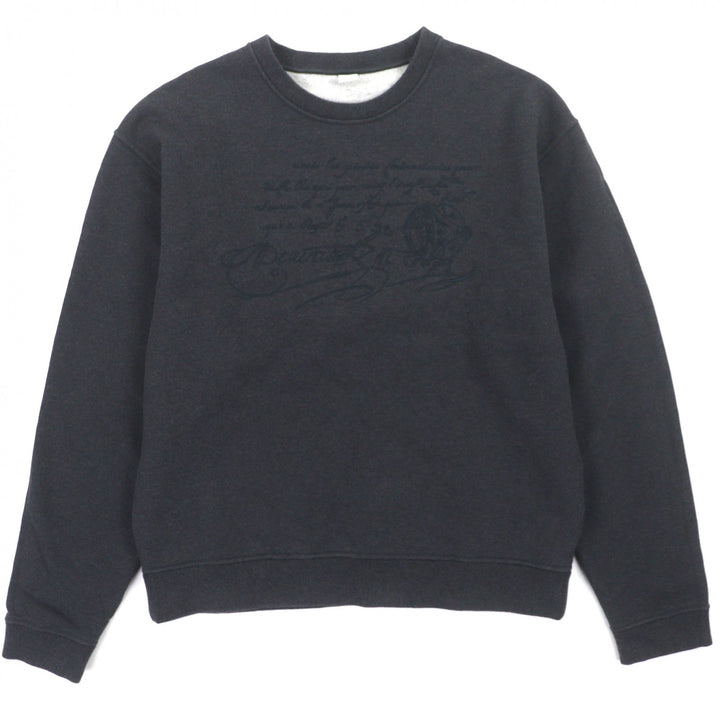 美品▼BERLUTI ベルルッティ コットン100% スクリット カリグラフィ プルオーバー トレーナー スウェット グレー L 伊製 正規品 メンズ