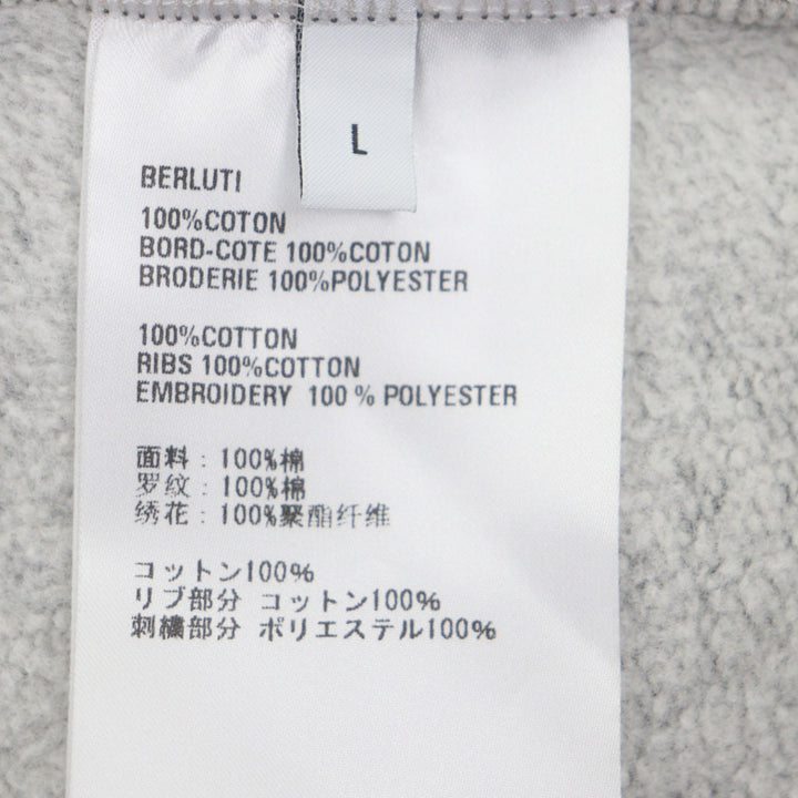 美品▼BERLUTI ベルルッティ コットン100% スクリット カリグラフィ プルオーバー トレーナー スウェット グレー L 伊製 正規品 メンズ