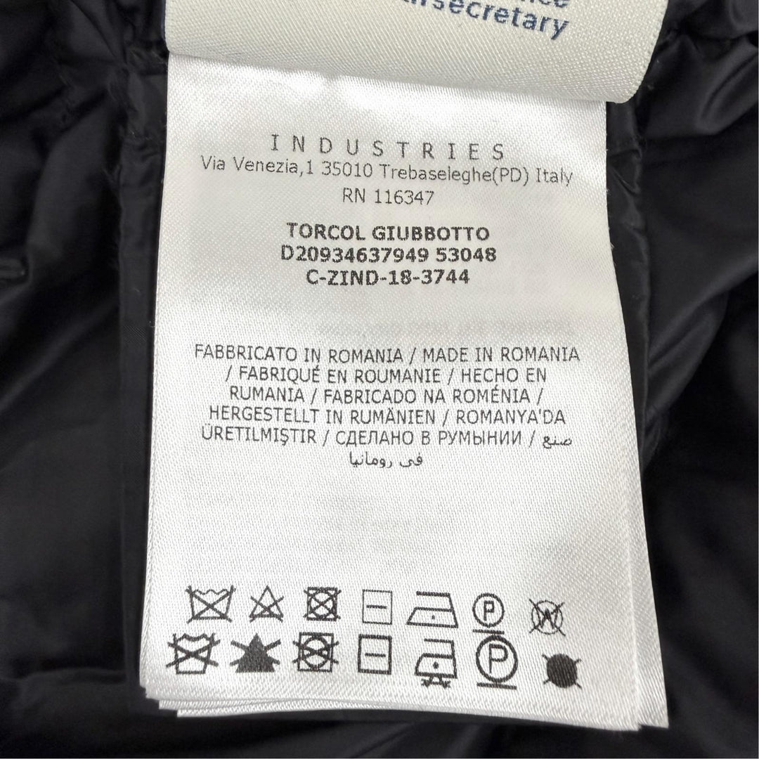 美品△MONCLER モンクレール TORCON トルコン ロゴワッペン付 襟元ベロア使い ZIP UP ダウンジャケット ブラック 0 正規品 レディース