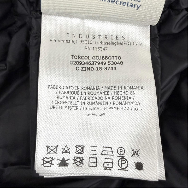 美品△MONCLER モンクレール TORCON トルコン ロゴワッペン付 襟元ベロア使い ZIP UP ダウンジャケット ブラック 0 正規品 レディース