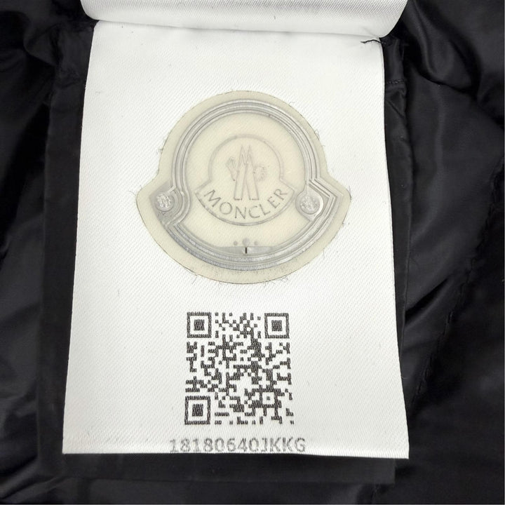 美品△MONCLER モンクレール TORCON トルコン ロゴワッペン付 襟元ベロア使い ZIP UP ダウンジャケット ブラック 0 正規品 レディース