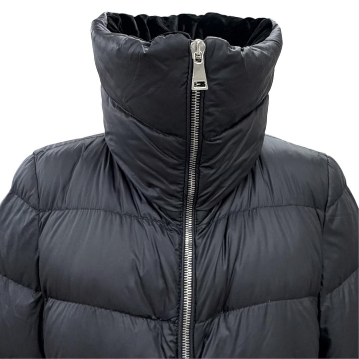 美品△MONCLER モンクレール TORCON トルコン ロゴワッペン付 襟元ベロア使い ZIP UP ダウンジャケット ブラック 0 正規品 レディース