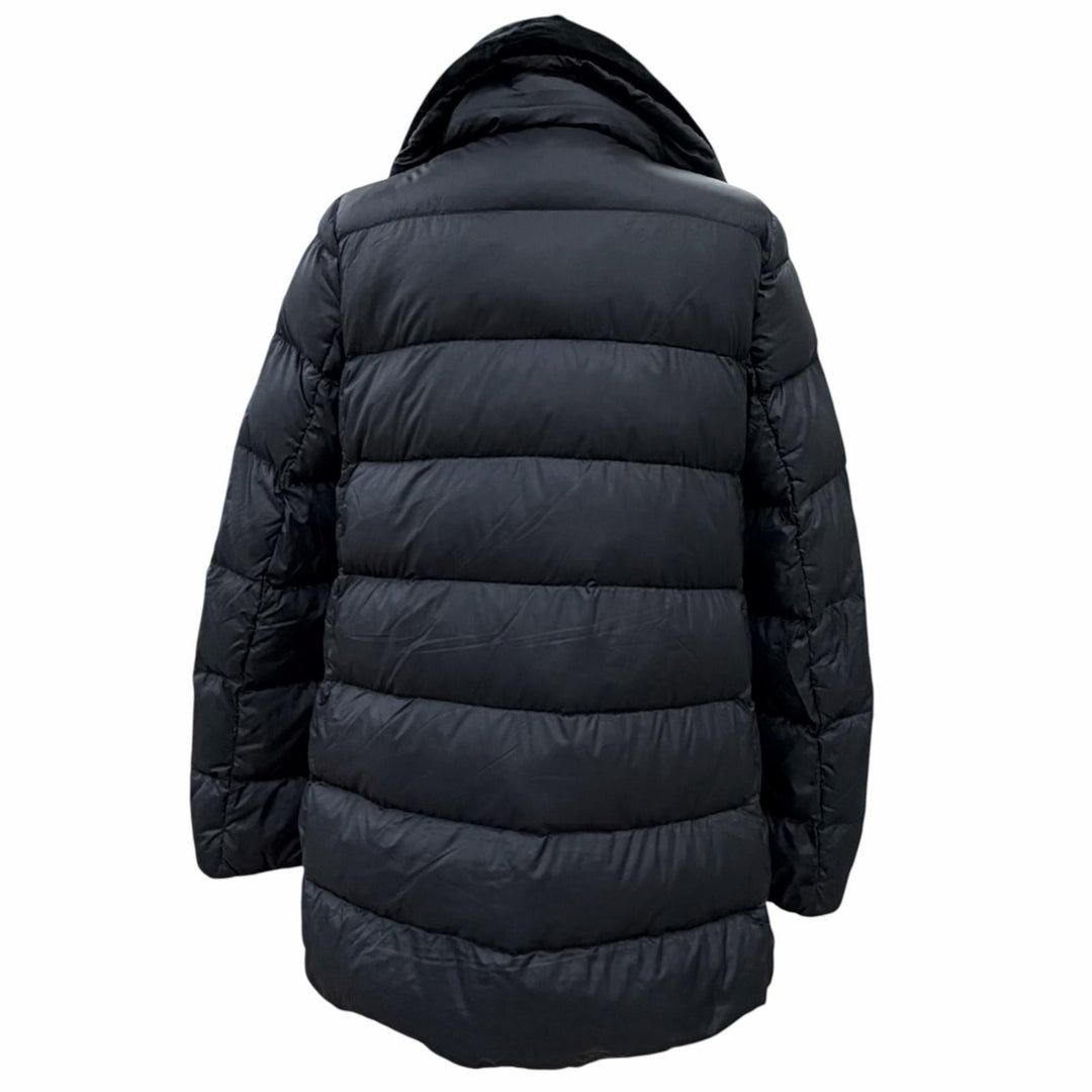 美品△MONCLER モンクレール TORCON トルコン ロゴワッペン付 襟元ベロア使い ZIP UP ダウンジャケット ブラック 0 正規品 レディース