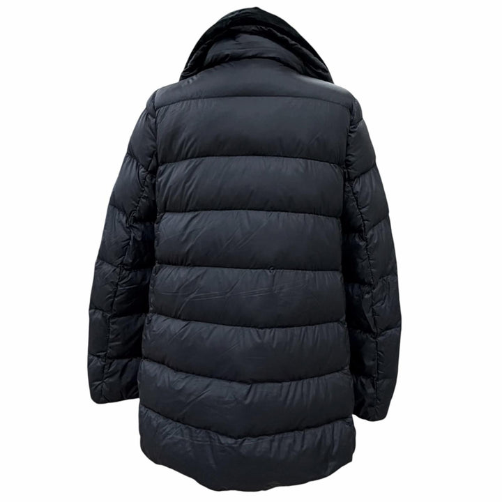 美品△MONCLER モンクレール TORCON トルコン ロゴワッペン付 襟元ベロア使い ZIP UP ダウンジャケット ブラック 0 正規品 レディース