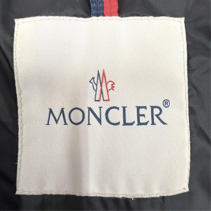 美品△MONCLER モンクレール TORCON トルコン ロゴワッペン付 襟元ベロア使い ZIP UP ダウンジャケット ブラック 0 正規品 レディース