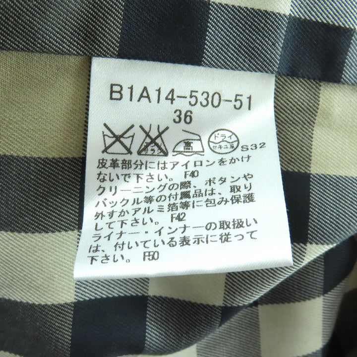 美品★BURBERRY LONDON バーバリーロンドン B1A14-530-51 コットン100％ ライナー付 裏地ノバチェック柄 トレンチコート 36 正規品