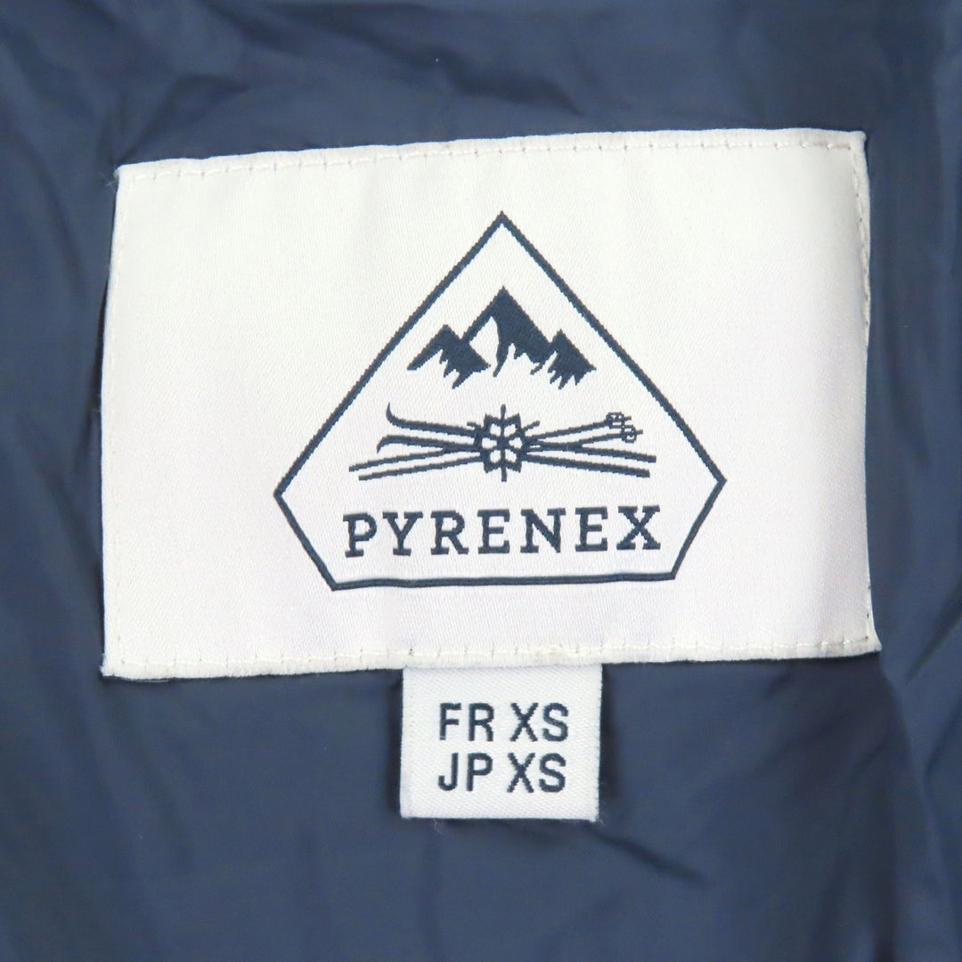 美品□Pyrenex ピレネックス BASILE ロゴワッペン スタンドカラー ダウンジャケット ネイビー XS ブルガリア製 正規品 メンズオススメ◎