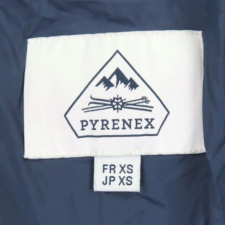 美品□Pyrenex ピレネックス BASILE ロゴワッペン スタンドカラー ダウンジャケット ネイビー XS ブルガリア製 正規品 メンズオススメ◎