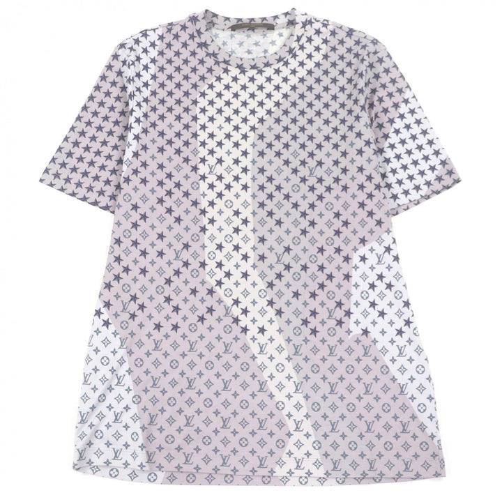 極美品□LOUIS VUITTON ルイヴィトン モノグラム スター 総柄 クルーネック 半袖Ｔシャツ カットソー パープル系 S イタリア製 正規品