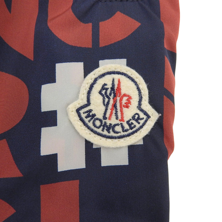美品▲MONCLER GENIUS 2 モンクレール ジーニアス 2 PANTALONE SPORTIVO 総ロゴプリント ワッペン付き パンツ ネイビー 48 正規品 メンズ