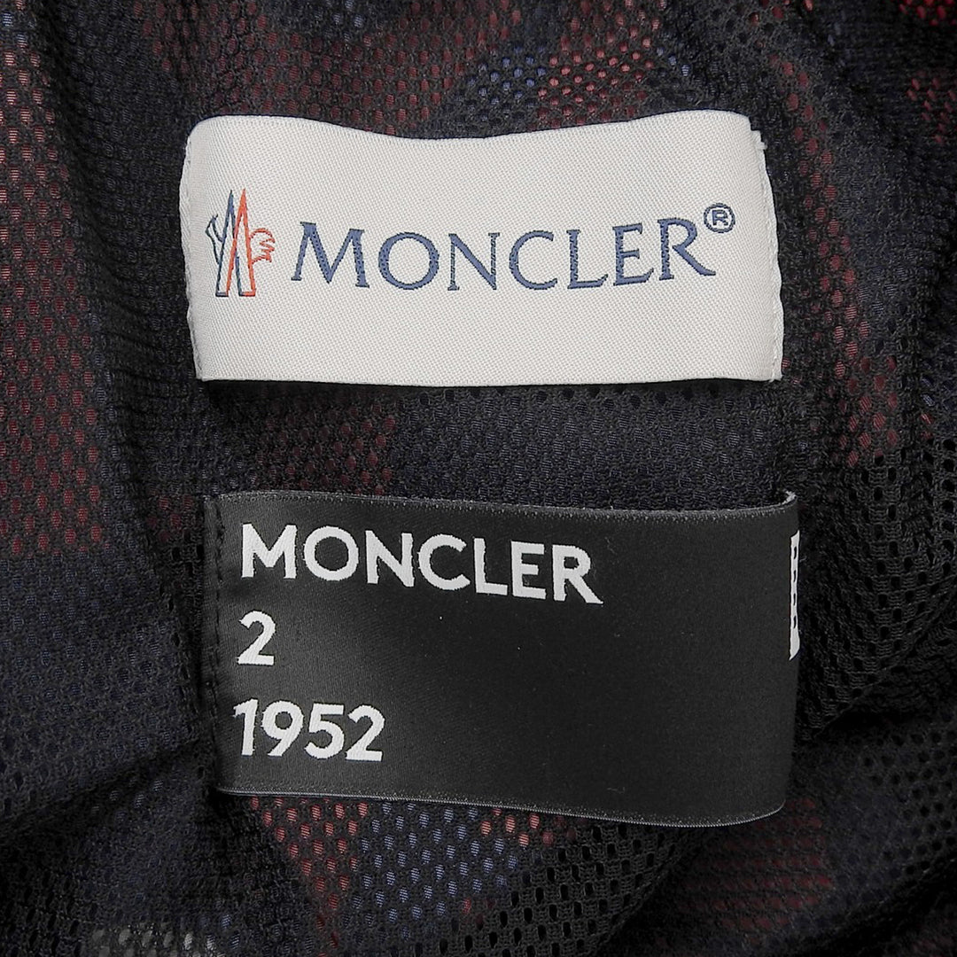 美品▲MONCLER GENIUS 2 モンクレール ジーニアス 2 PANTALONE SPORTIVO 総ロゴプリント ワッペン付き パンツ ネイビー 48 正規品 メンズ