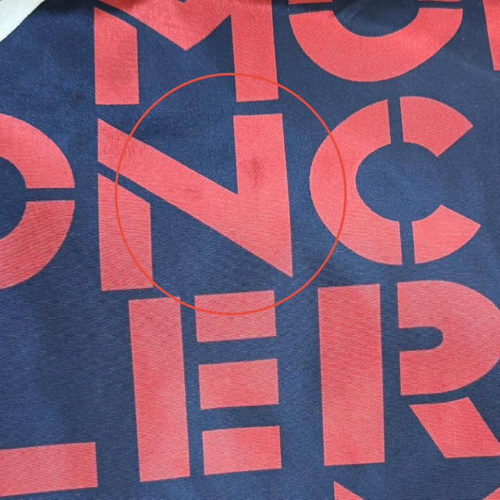 美品▲MONCLER GENIUS 2 モンクレール ジーニアス 2 PANTALONE SPORTIVO 総ロゴプリント ワッペン付き パンツ ネイビー 48 正規品 メンズ
