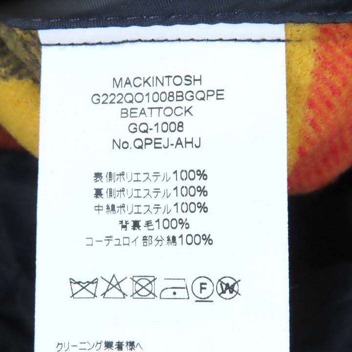 極美品□Mackintosh マッキントッシュ BEATTOCK 襟元コーデュロイ キルティングコート 中綿コート ネイビー 36 英国製 正規品 メンズ