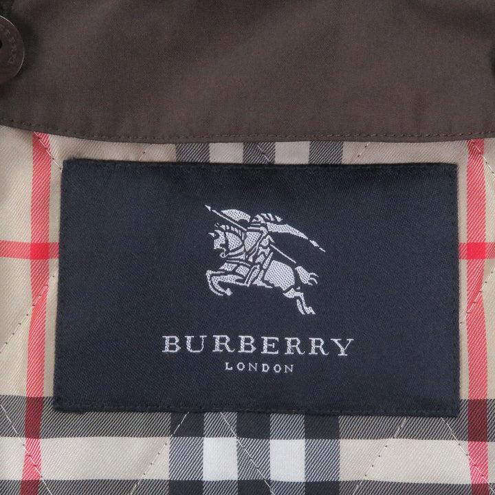 美品□BURBERRY LONDON バーバリーロンドン 裏ノバチェック柄 中綿ライナー付き フーデッド ナイロンコート ブラウン M 正規品 メンズ