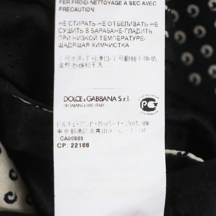 美品▼DOLCE&amp;GABBANA ドルチェ＆ガッバーナ ウール混 黒タグ 総柄 シングルジャケット テーラード ブラック 44 伊製 正規品 メンズ
