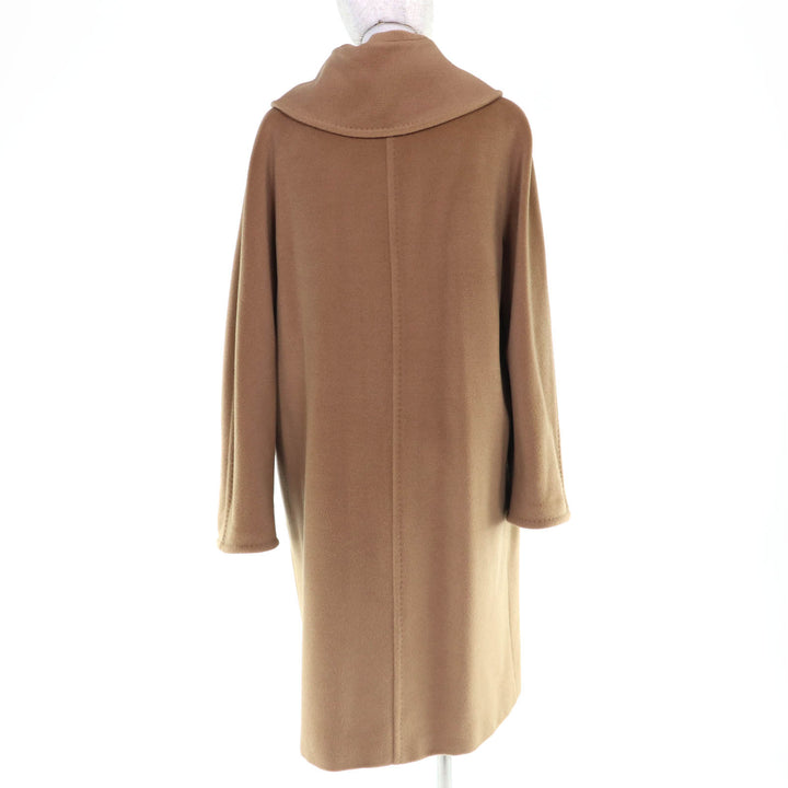 極美品☆Max Mara マックスマーラ バージンウール カシミヤ混 比翼仕立て ロング丈 コート キャメル 40 イタリア製 正規品 レディース