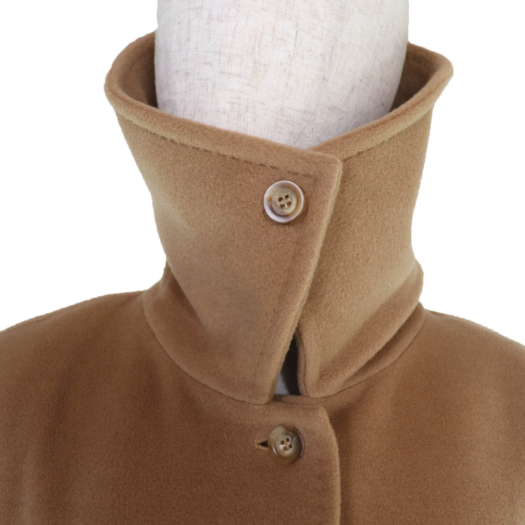 極美品☆Max Mara マックスマーラ バージンウール カシミヤ混 比翼仕立て ロング丈 コート キャメル 40 イタリア製 正規品 レディース