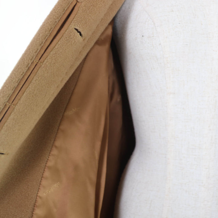 極美品☆Max Mara マックスマーラ バージンウール カシミヤ混 比翼仕立て ロング丈 コート キャメル 40 イタリア製 正規品 レディース
