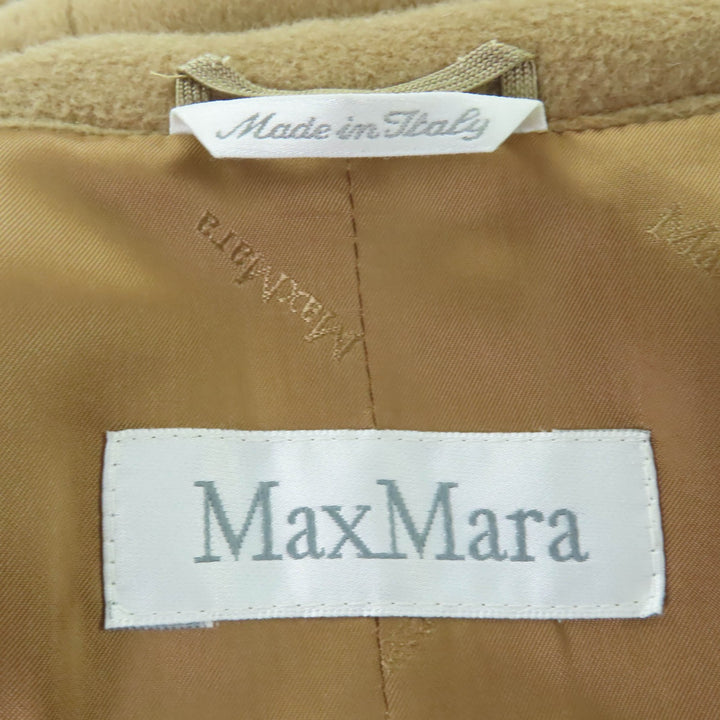 極美品☆Max Mara マックスマーラ バージンウール カシミヤ混 比翼仕立て ロング丈 コート キャメル 40 イタリア製 正規品 レディース