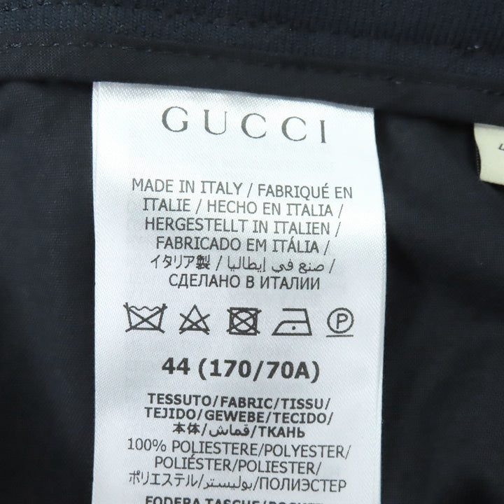 極美品□GUCCI グッチ 751788 ウェブストライプ スラックス トラウザーズパンツ ネイビー 44 ハンガー付き イタリア製 正規品 メンズ