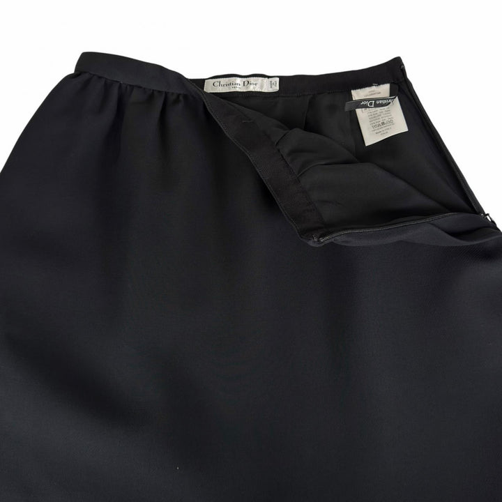 美品▲Christian Dior クリスチャンディオール 111J30A1166 裏地シルク100％ ミニスカート ブラック 40 イタリア製 正規品 レディース