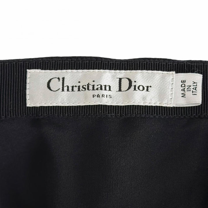 美品▲Christian Dior クリスチャンディオール 111J30A1166 裏地シルク100％ ミニスカート ブラック 40 イタリア製 正規品 レディース