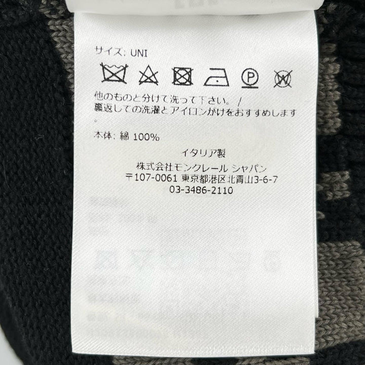 極美品▲MONCLER モンクレール 2022年製 BERRETTO コットン100% ロゴパッチ ニットキャップ ブラック UNI イタリア製 正規品 レディース