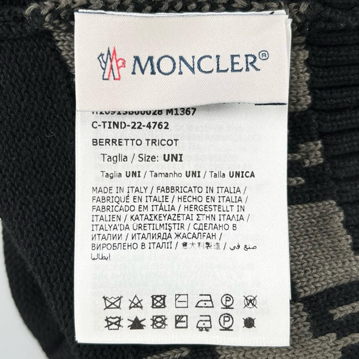 極美品▲MONCLER モンクレール 2022年製 BERRETTO コットン100% ロゴパッチ ニットキャップ ブラック UNI イタリア製 正規品 レディース