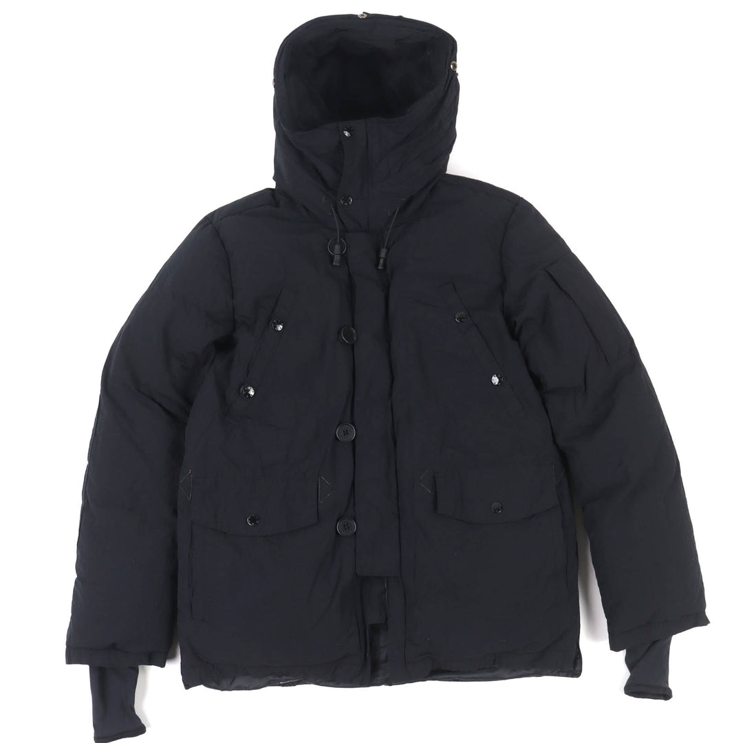 美品△DENHAM MINOTAUR デンハム ミノトール フード付き ジップアップ ダウンジャケット ブラック XS メンズ